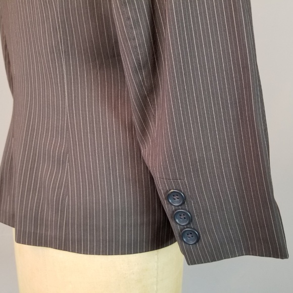 Banana Republic Brown Pinstripe Blazer Jacket - Picture 7 of 8